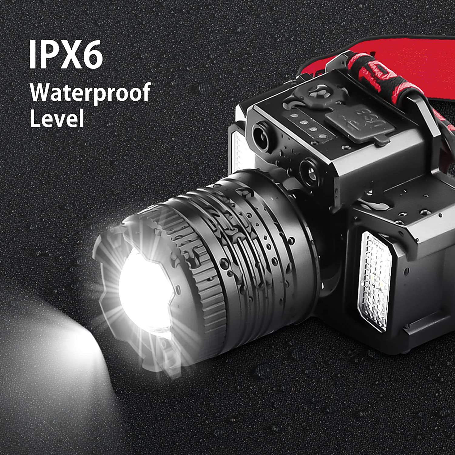 Other all-in-one outdoor smart LED headlamps: strong light, rechargeable, long-range sensor, battery level display, zoom, disaster prevention flashlight, outdoor headlamps pic 7