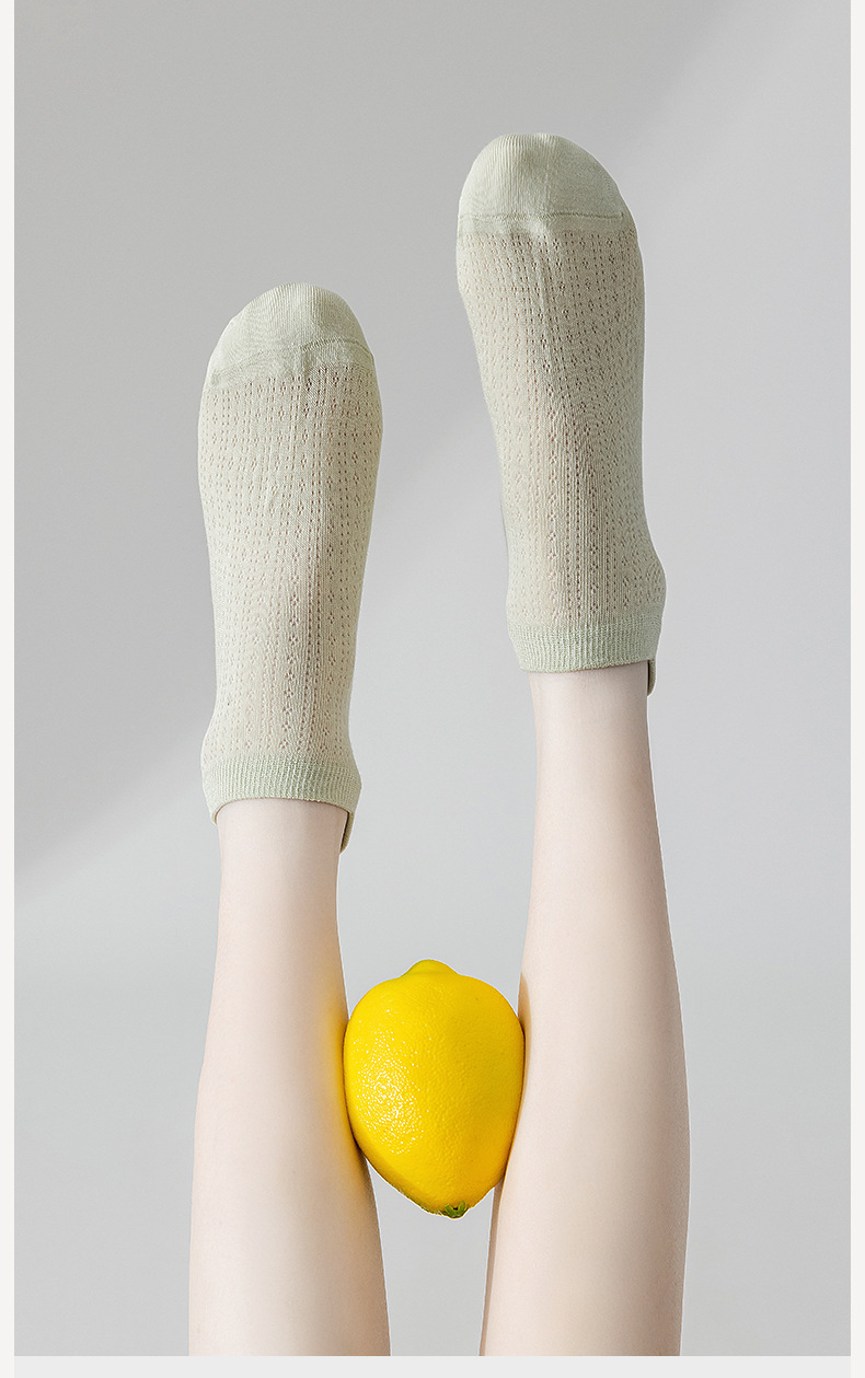 袜子女船袜夏天薄款夏季马卡龙吸汗短筒夏季透气无骨女士棉袜批发详情14