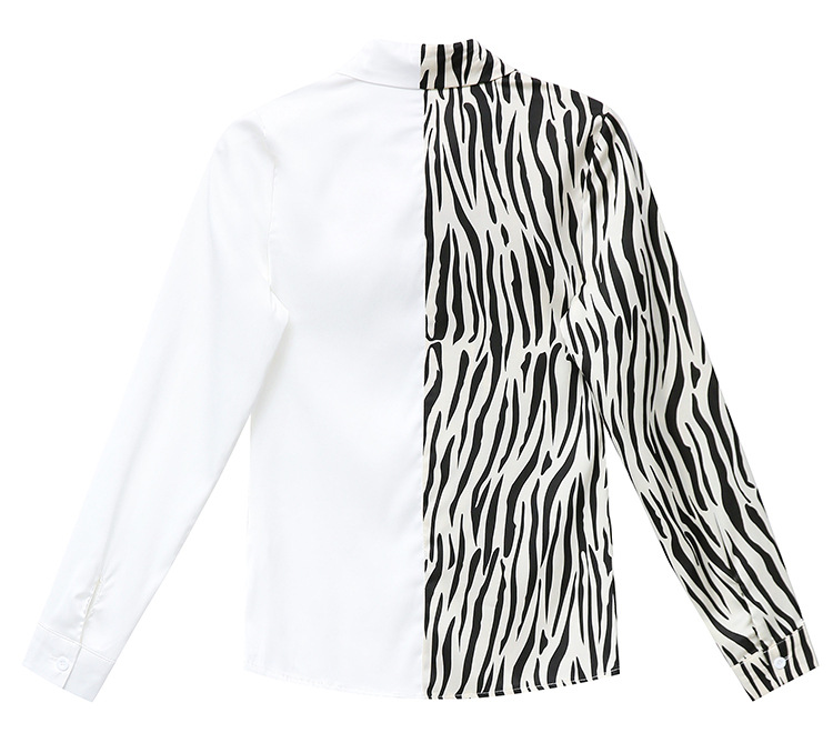 实拍20韩版宽松英伦复古时尚衬衫女缎面拼接烫钻polo领衬衣详情33