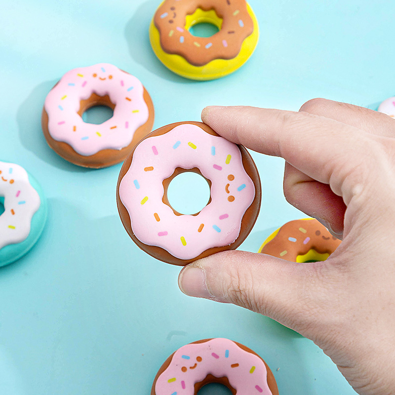图强甜甜圈造型橡皮擦 大号创意卡通文具 玩具奖品 小学生可爱礼物 擦得干净无痕迹详情5