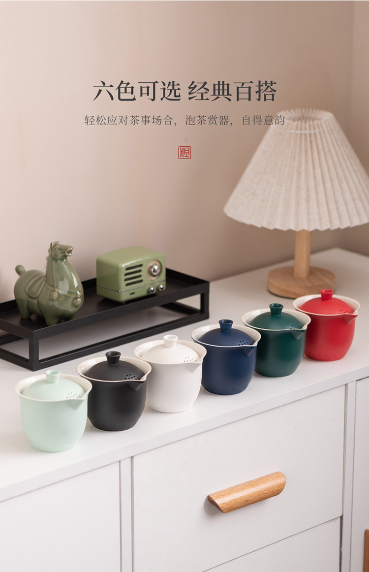 Manufacturer travel tea set, Quick guest cup, one pot, three cups, portable covered bowl, small set, outdoor kung fu set, tea brewing gift pic 15