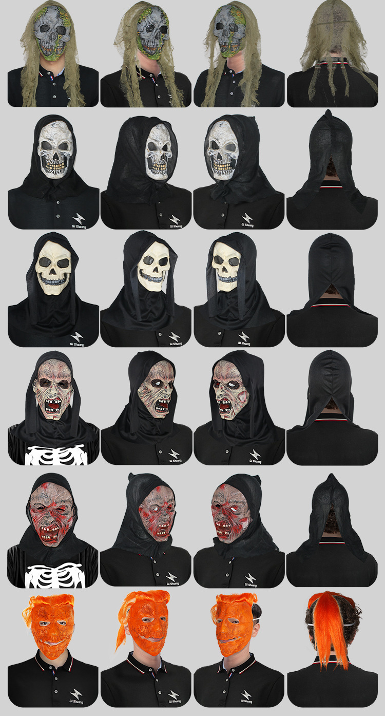 惊声尖叫恐怖面具头套化妆舞会伤疤鬼脸头饰万圣节派对恶搞装饰详情5
