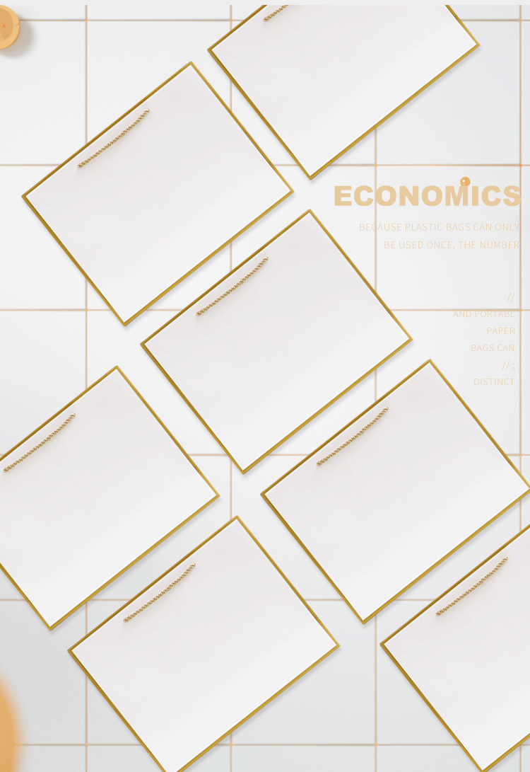 White card paper bags, advertising color-printed logos, hand-held packaging storage bags, simple clothing shopping bags, gift hand-held bags pic 10