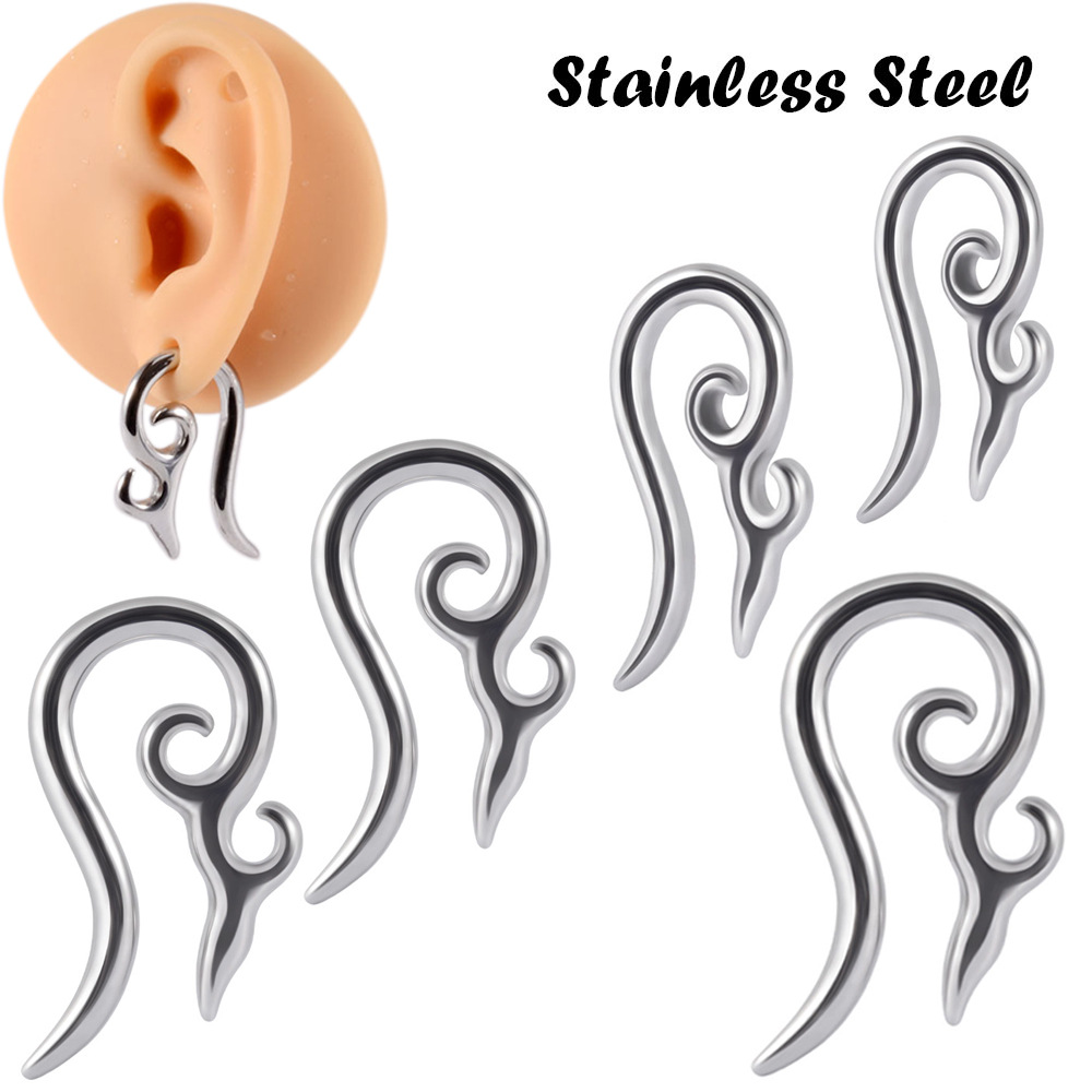 跨境朋克翼龙缠绕剑大尺寸耳廓 古金十字红钻耳垂耳挂铜穿刺饰品详情2