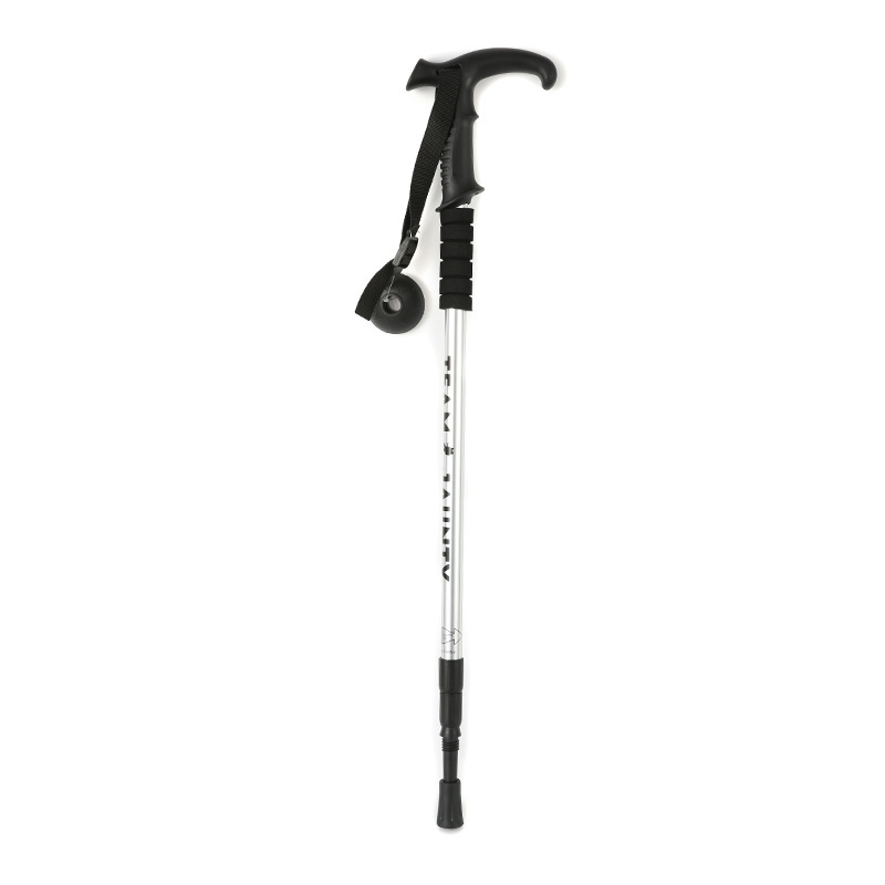 Three-section telescopic straight handle curved handle high-strength aluminum alloy outdoor hiking poles, walking sticks and walking crutches pic 10