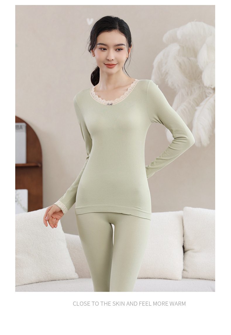 保暖内衣套装女秋冬新款长袖上衣打底衫薄款美体衣秋衣秋裤两件套详情19
