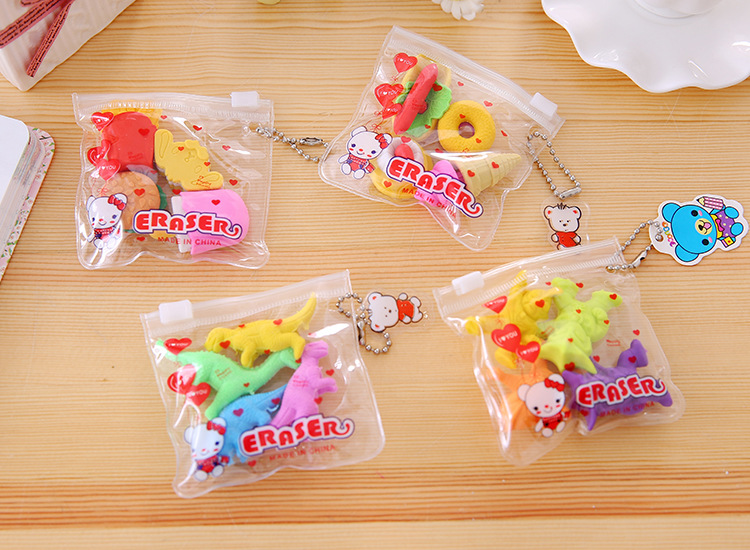 Zipper bag animal fruit cake, Christmas eraser, student prize, student eraser wholesale pic 12