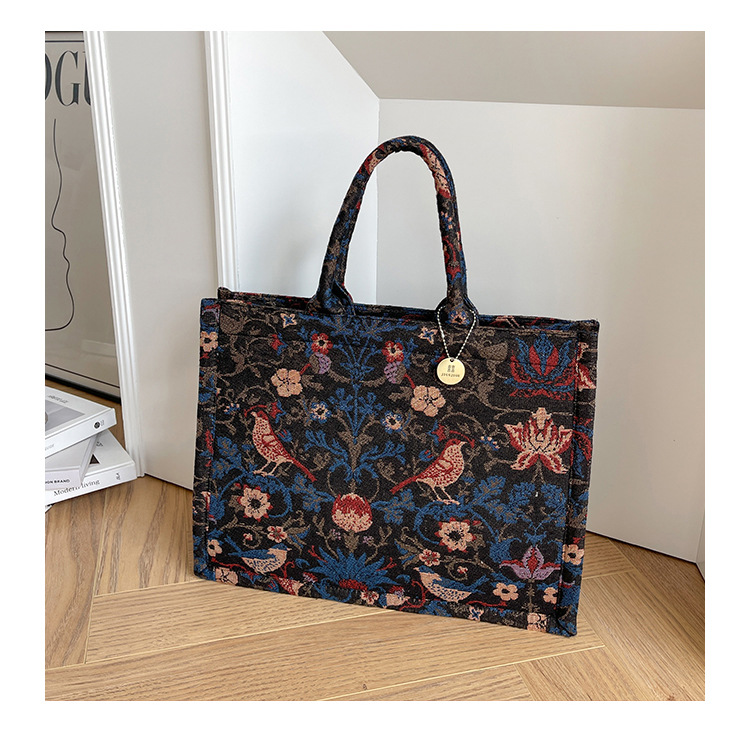 秋冬大包大容量单肩包包女2022新款个性绣花手拎包小众时尚托特包详情28