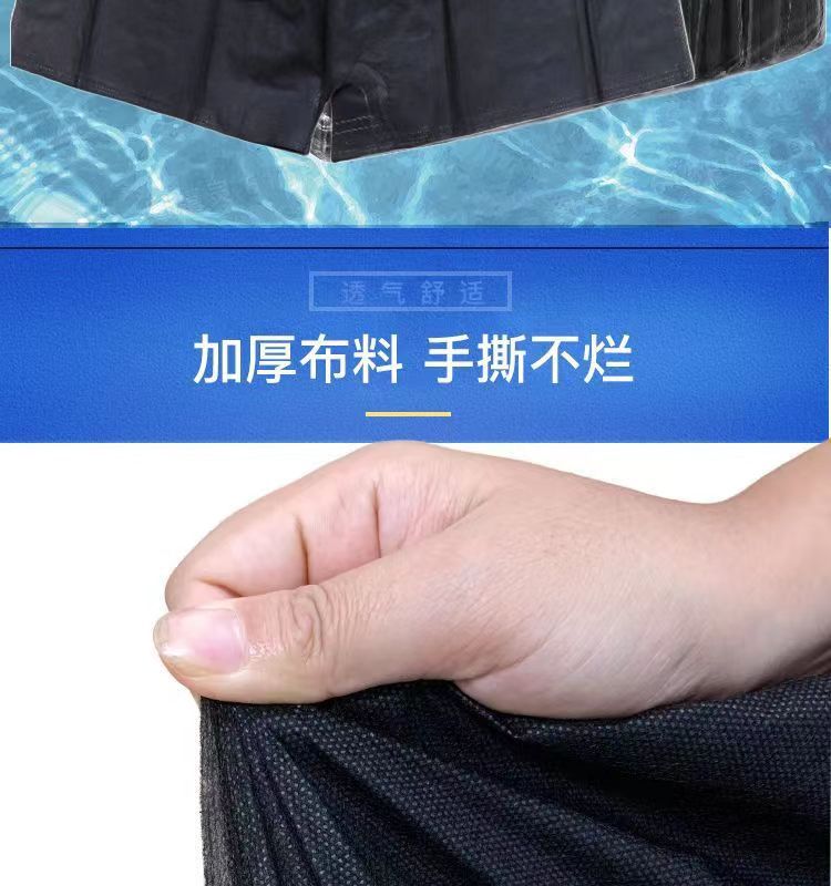 一次性短裤加肥加大黑色平角裤男士内裤足疗足浴按摩美容院平角裤详情2