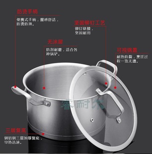 睿耐尔不锈钢锅具两件套430复底直角奶锅炒锅礼品套装详情1