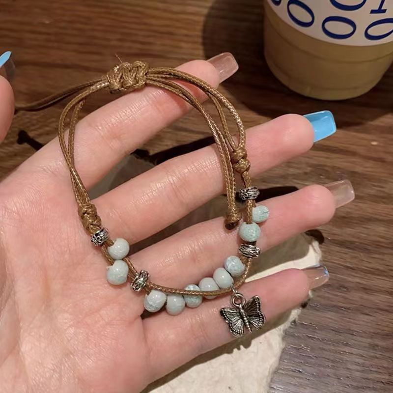 新中式复古民族风编织陶瓷蝴蝶手链女国风元素文艺手绳百搭饰品潮详情13