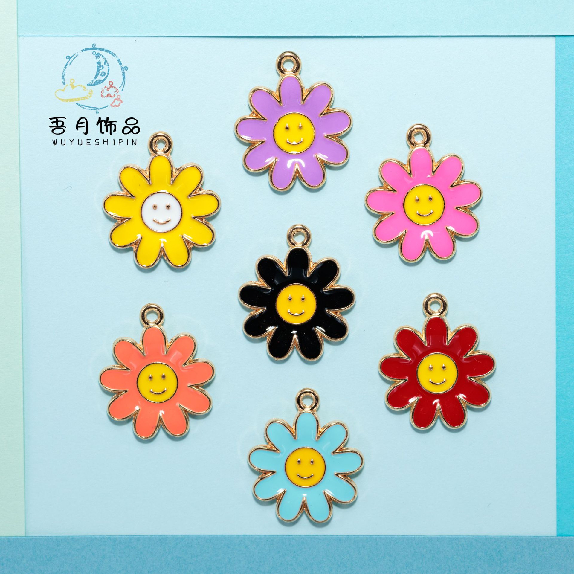 Daisy bracelets, necklaces, earrings, earrings, alloy oil-dripping accessories, handcrafted diy materials, accessories wholesale in Yiwu pic 8