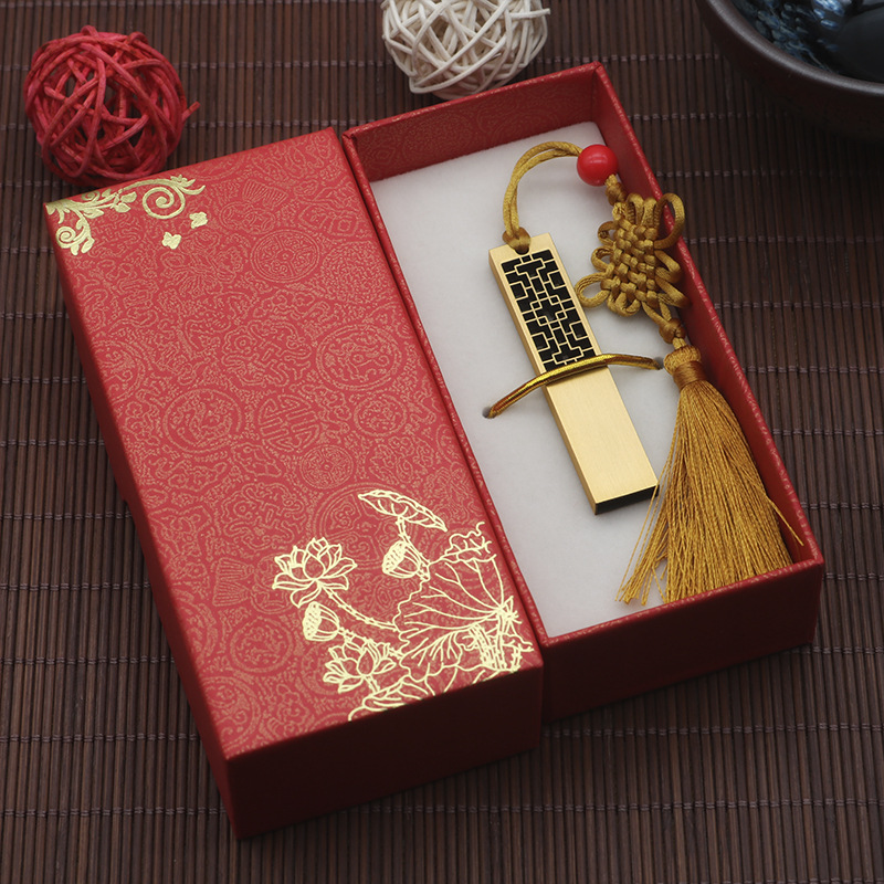 Wholesale of Chinese-style USB flash drives with retro window decorations, 128gb Chinese-style window lattice metal USB flash drives with printed logos pic 42