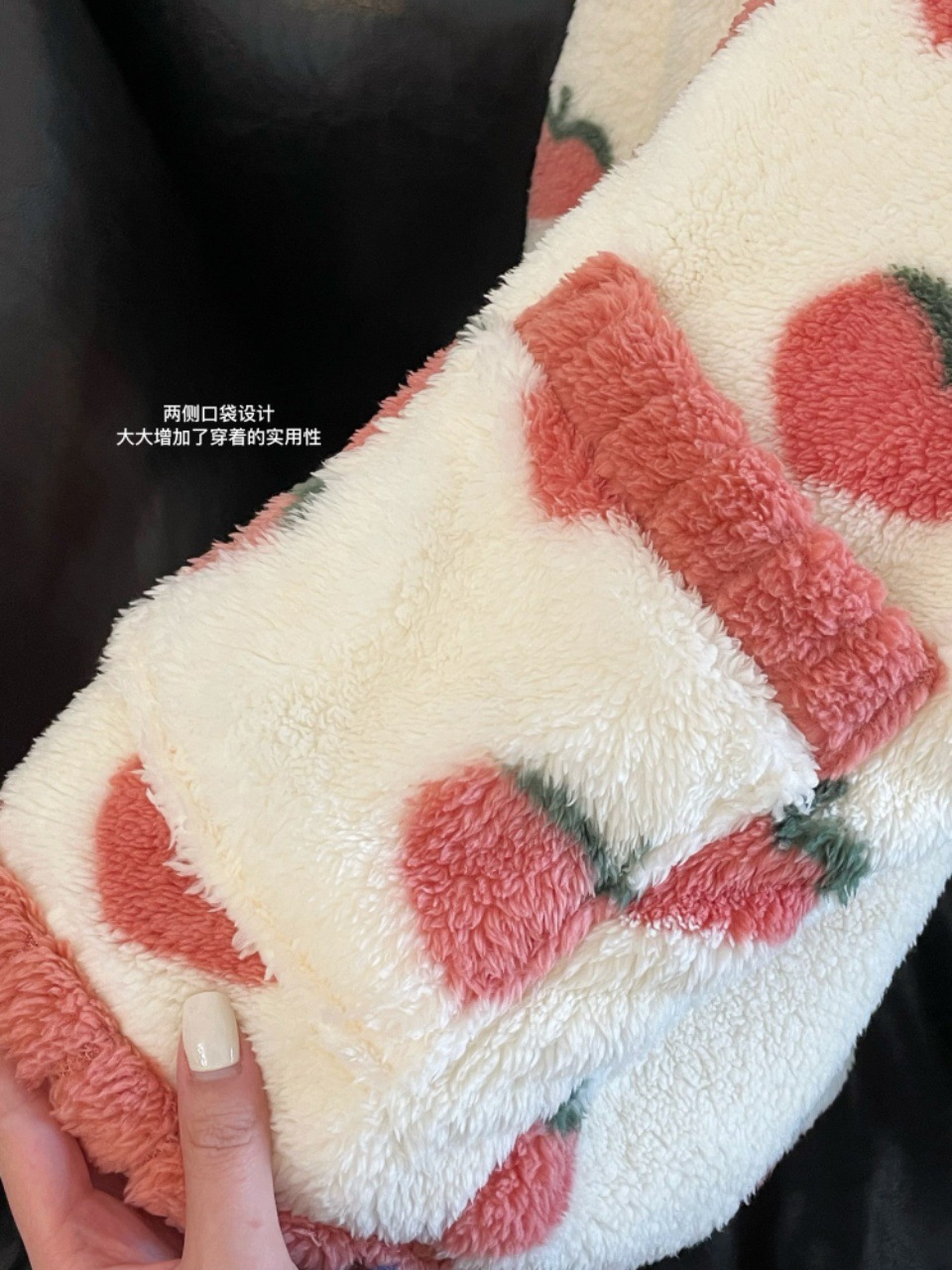 秋冬款加厚暖暖水蜜桃家居服大板乌龙桃睡袍女性保暖睡衣套装批发详情8