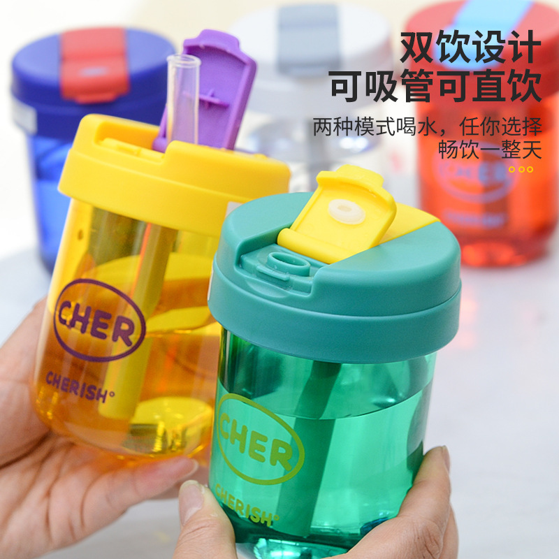 Yugui Dog transparent large-capacity plastic water cup, cute water bottle cup, portable summer student water bottle, casual cup pic 3