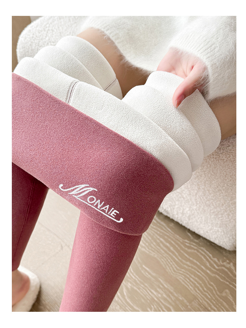 双面德绒打底裤女冬季加厚羊羔绒保暖棉裤高腰大码可外穿修身长裤详情34