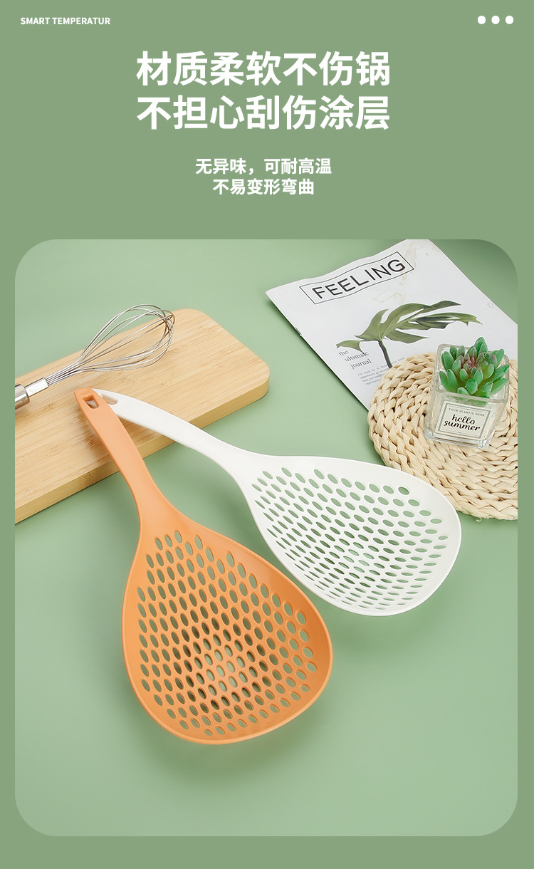 High-temperature resistant large strainer, household kitchen long handle filter screen spoon for scooping dumplings, strainer for scooping noodles, draining water, strainer fence pic 8