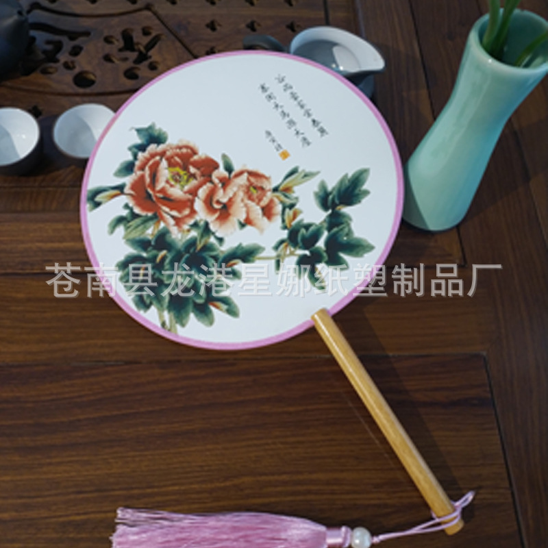 古风扇子企业团扇圆扇中国风蒲扇汉服刺绣宫廷团扇直供详情24