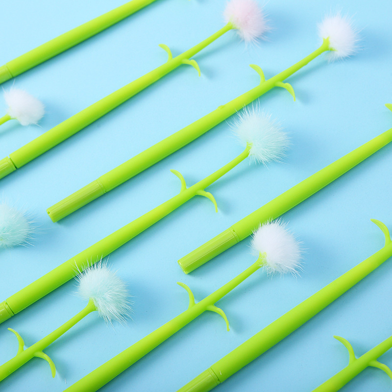 zf2127 Creative Silicone Dandelion Gel Pen, Simulated Flower Ball Pen, Cute Plush Ball, Ball Signature Pen pic 26