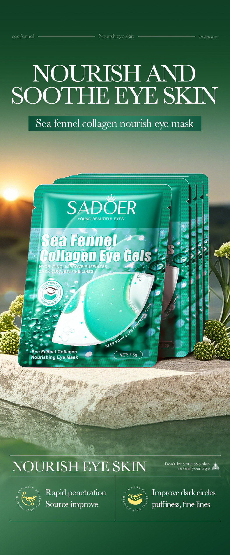 全英文SADOER麦角硫因紧致眼膜 保湿眼部滋润眼膜跨境外贸批发专供外贸专供外贸详情18