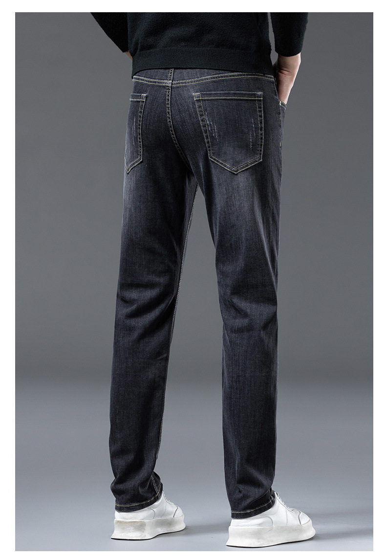 高端潮流牛仔裤男士秋冬新款轻奢时尚修身小脚百搭弹力休闲长裤子详情24