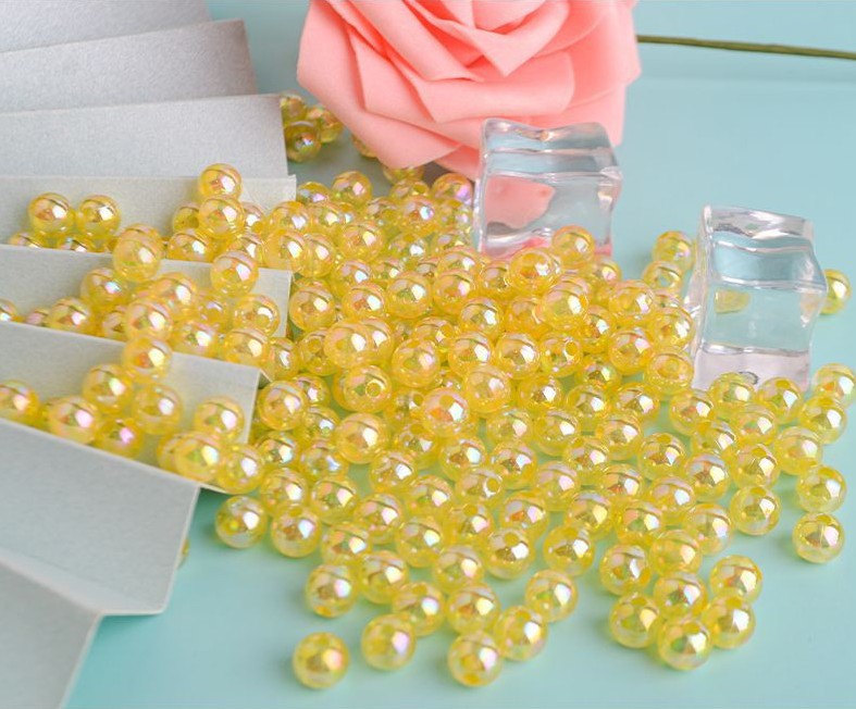 New macaron-colored camellia beads perforated solid rose loose beads diy beading material resin accessories pic 35