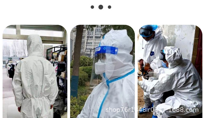 俊达一次性男女连帽防护服养殖场防尘喷漆防臭工作服连体防护服详情10