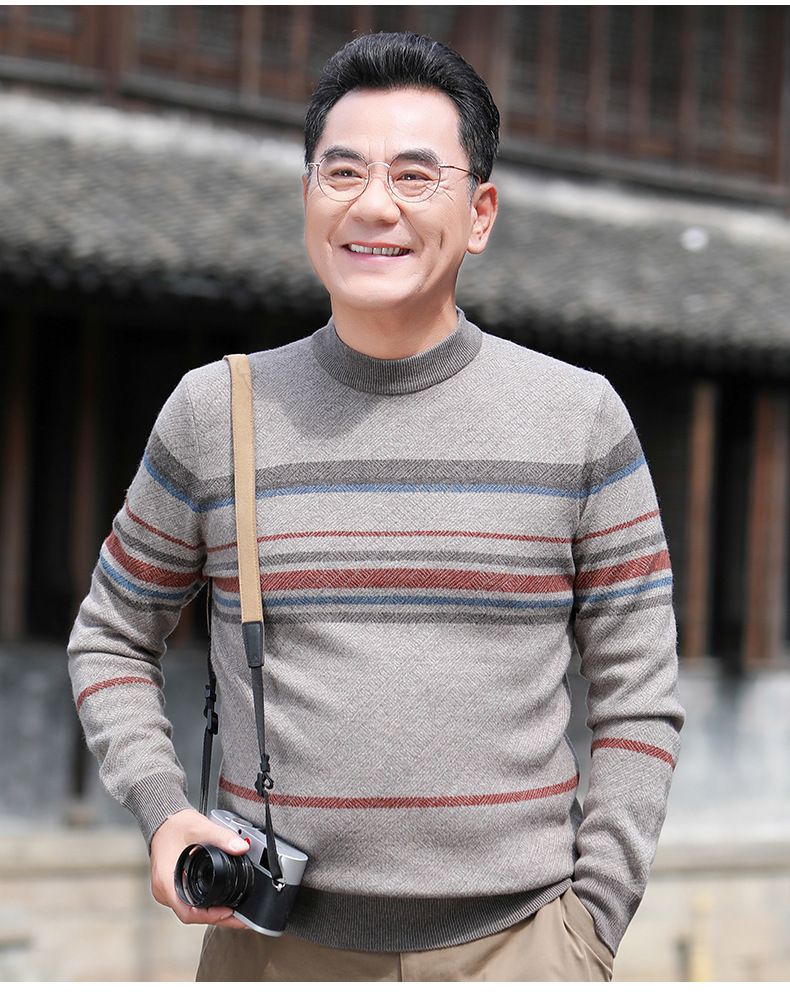 2022中老年男装毛衣加大码爸爸装男式加厚套头羊毛衫地摊赶集货源详情23