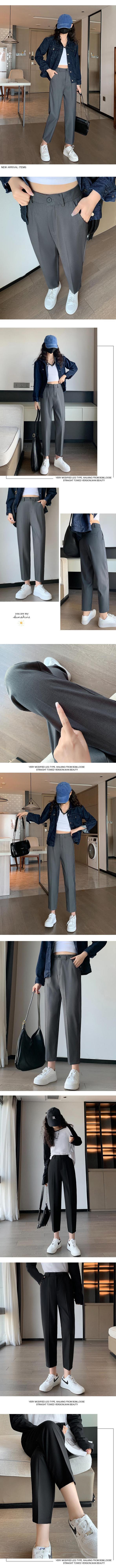 休闲裤裤九分女款休闲大个子西裤通勤春夏西装裤西装烟管薄裤小个详情3