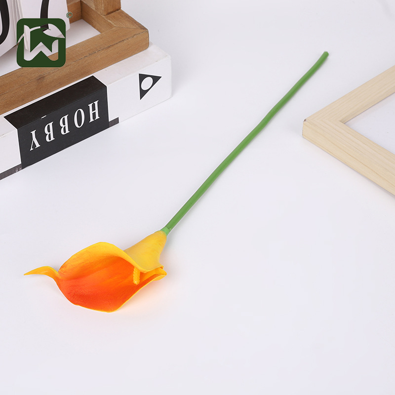 PU artificial flower single branch with a touch of glue, calla lily artificial flower, foreign trade, home decoration, desktop display, photography prop pic 26