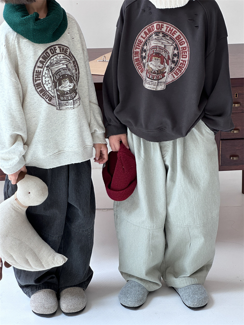 2024秋季新款韩版儿童宽松卫衣男女童百搭印花圆领套头上衣潮详情13