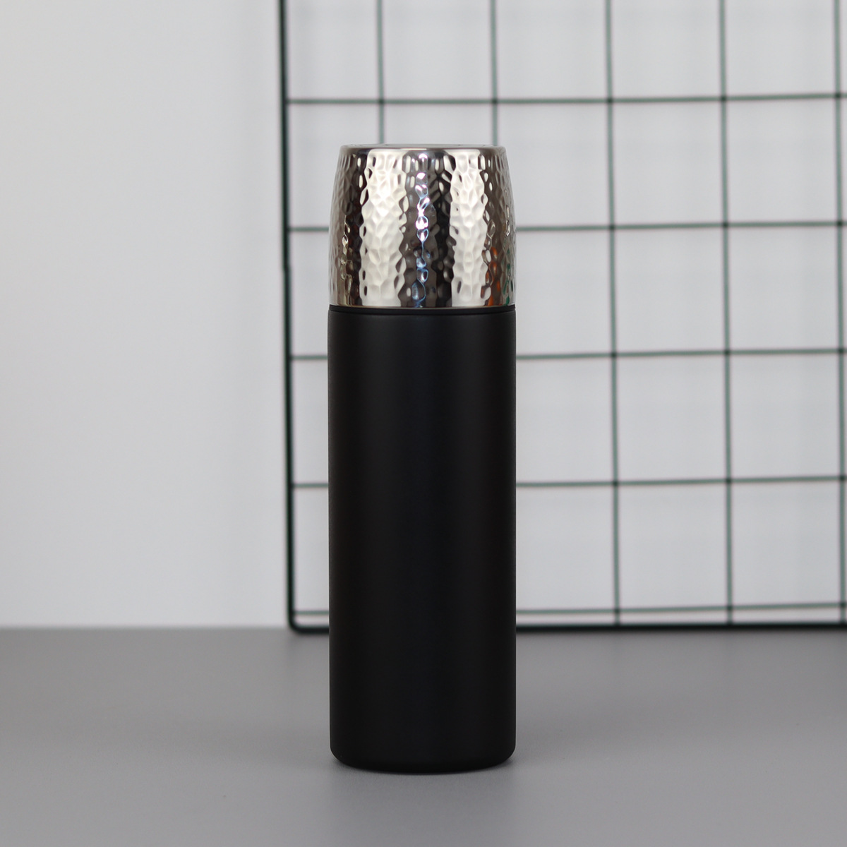 跨境内销礼品休闲焖茶保温杯锤纹钢盖水杯子弹头时尚ins学生水杯详情22