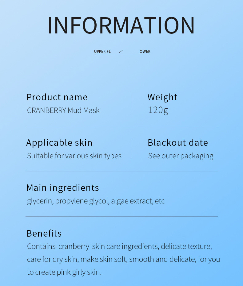 All-english SADOER Cleansing Mask 100g Cranberry, ginger and green tea application type cross-border export wholesale pic 2