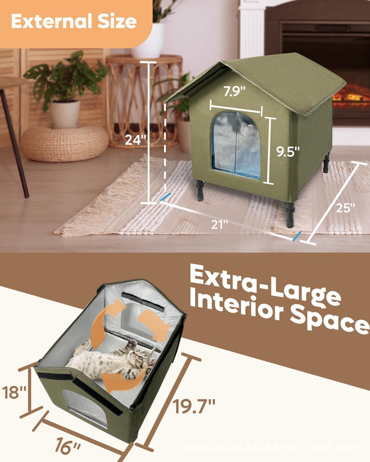 Cross-border amazon hot sale pet supplies casa de calefacción para gatos y perros casa termostática mantener caliente al aire libre impermeable mascotas nido pic 9