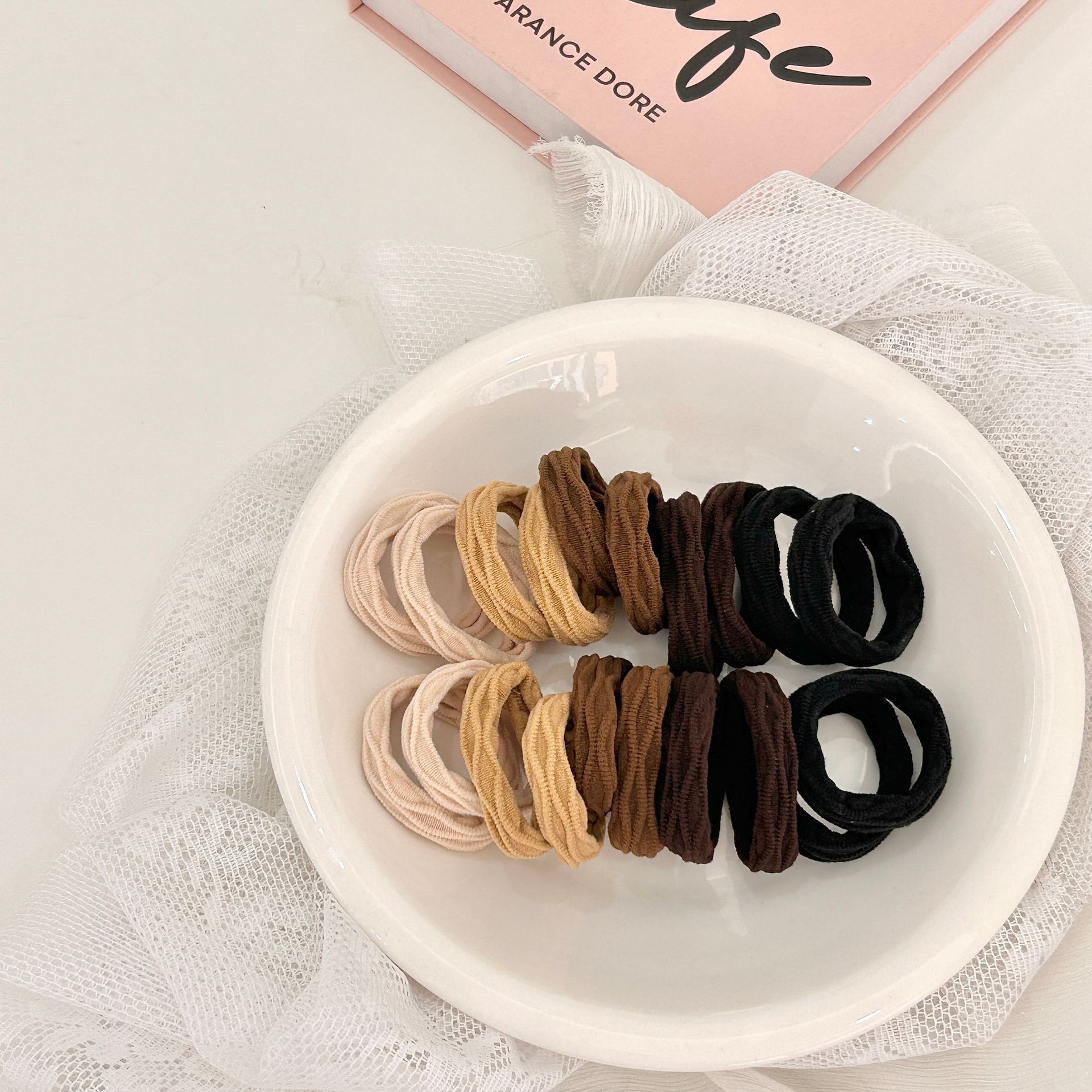 A 10-piece thick diamond-shaped hair band with a simple and elegant coffee color and a high-end look, which is popular among Internet celebrities pic 2