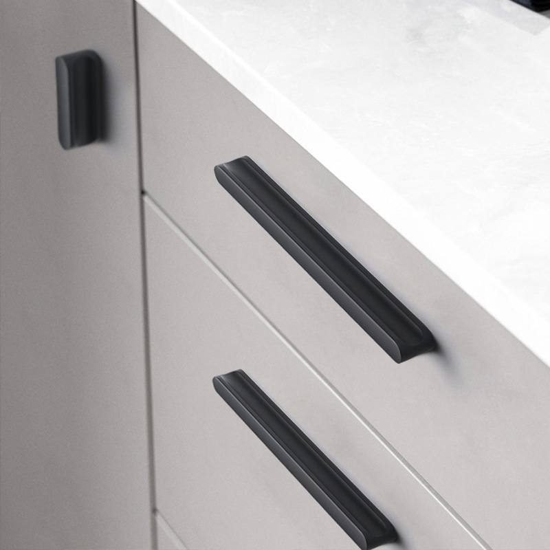 厂家批发轻奢哑黑金色抽屉橱柜衣柜门拉手柜门铝合金简约门把手详情13
