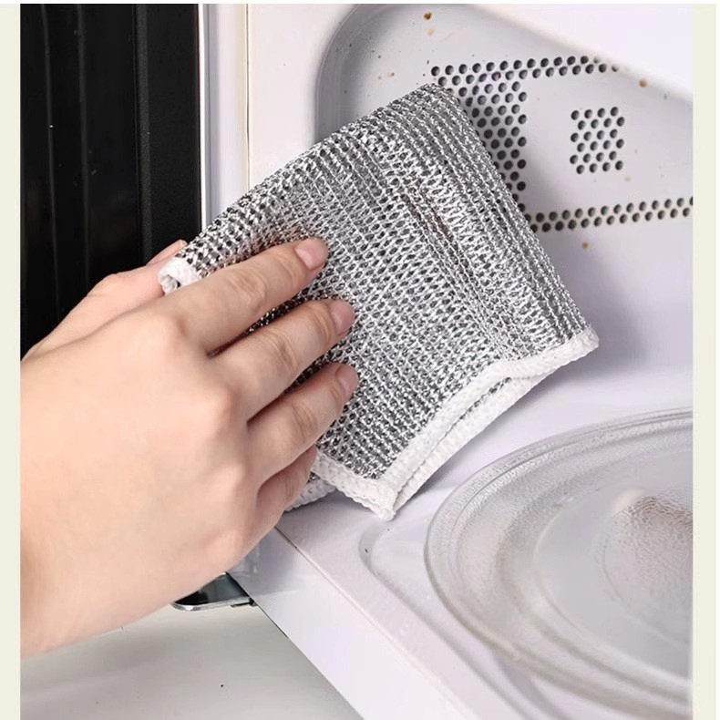 银丝抹布双面钢丝厨房加厚金属丝耐磨网格抹布不沾油不伤锅钢丝球详情6