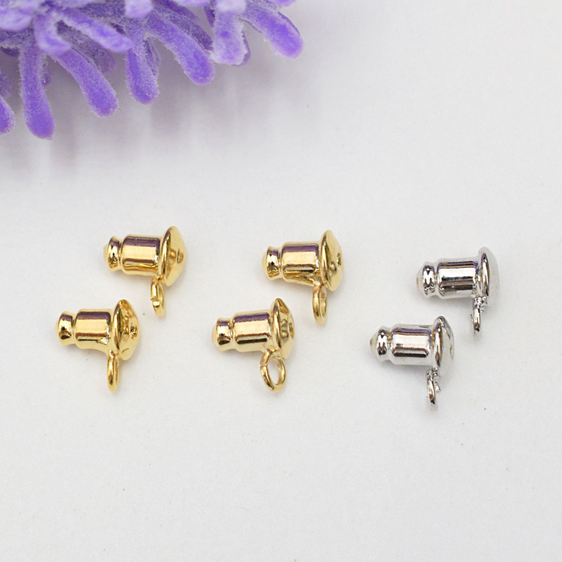 大号飞碟圆柱耳堵 14k真金保色耳帽耳塞配饰 diy手工耳饰耳堵批发详情2