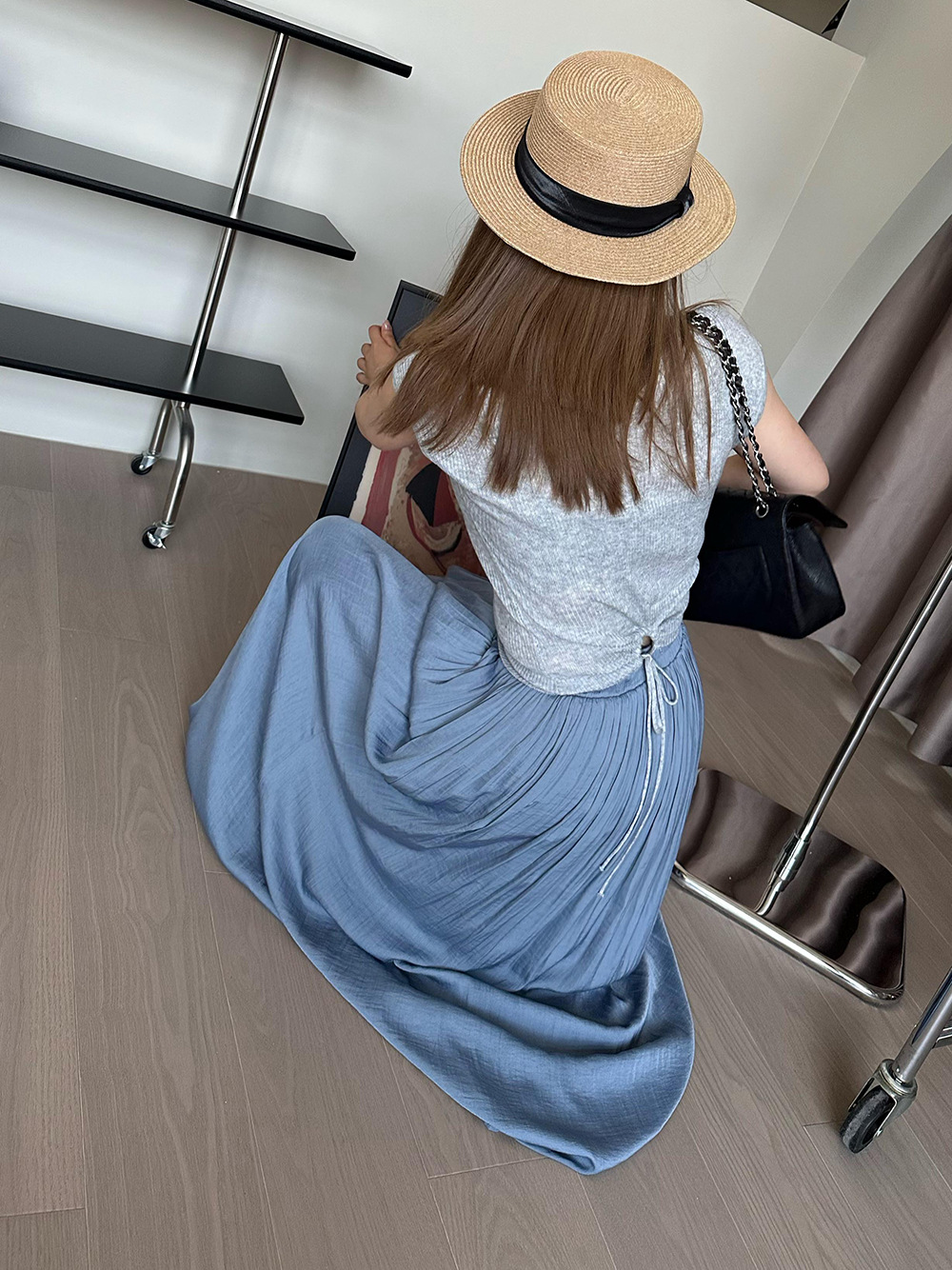 软糯飘逸可甜可盐~子川松紧腰显瘦长裙女2024夏季休闲半身裙e1316详情24