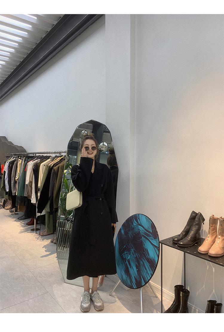 反季驼色呢子双面羊绒大衣女中长款2022年秋冬季韩系温柔毛呢外套详情35