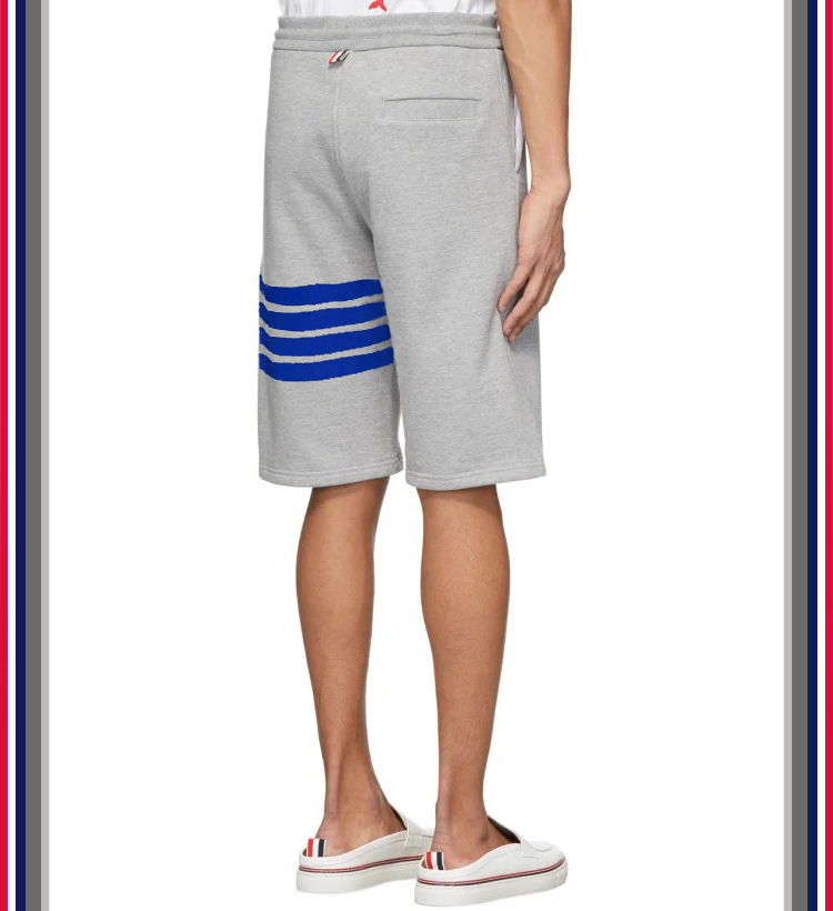 TB teñido teñido cuatro barras rayas moda hombre verano moda pantalones de algodón moda marca pantalones medios pantalones deportivos pantalones casuales hombres pic 29