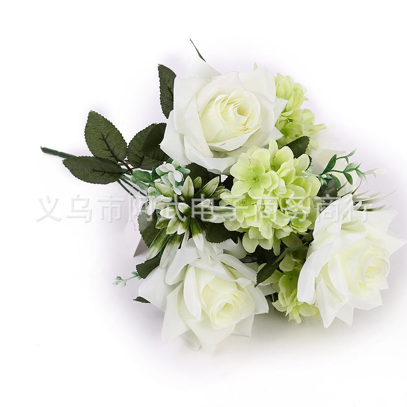 Source Wedding Home interior soft decoration flower arrangement flower bouquet wholesale 10-pronged rolled rose pic 8