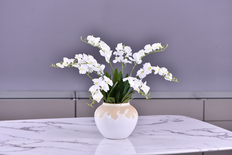 Factory direct sales of high-end artificial dendrobium, wholesale of artificial flowers with leaves, home decoration of Phalaenopsis and Lanjin artificial plants pic 56