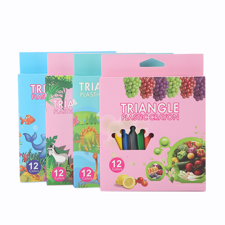 Factory direct supply of children's triangular plastic crayons, washable coloring and drawing pens, art painting and doodling colored pens pic 33
