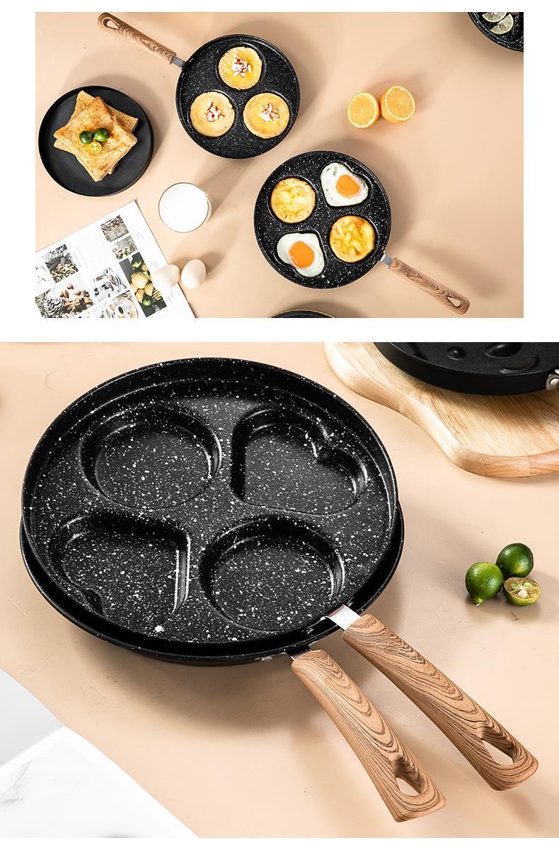 Hamburger egg small frying pan, home breakfast pouch egg frying pancake pan, non-stick flat frying pan, multi-hole mold frying pan pic 21