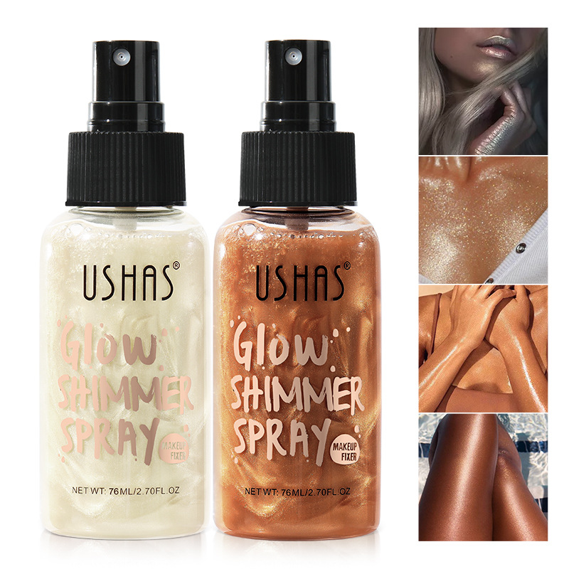 USHAS cross-border in-stock bestseller Liquid Highlighter Brightening Foundation, Concealer, long-lasting, waterproof and glitter powder pic 4