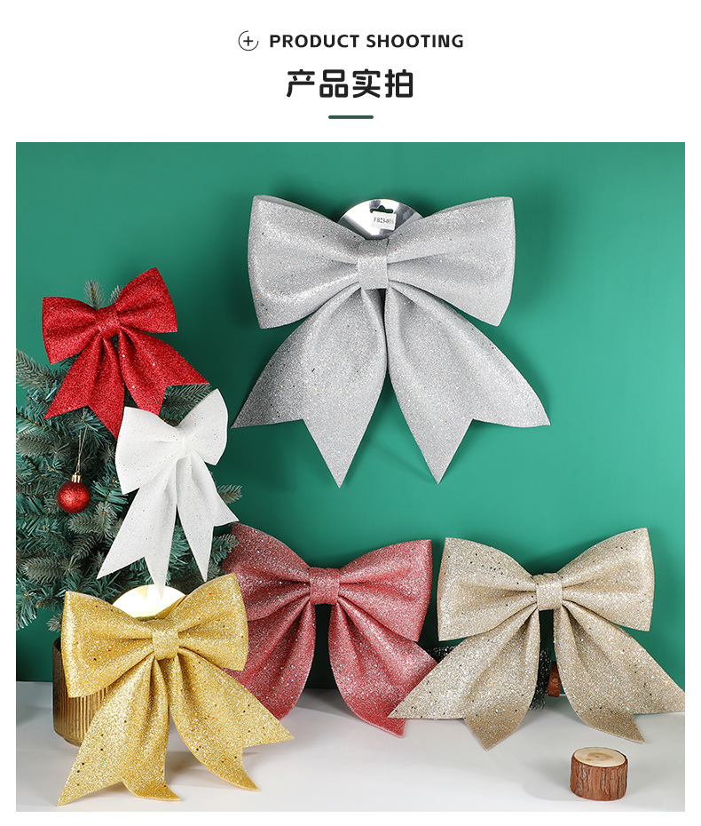 New Christmas bow pendants from the original manufacturer, creative Christmas tree bow decorative pendants, Christmas window decorations pic 6