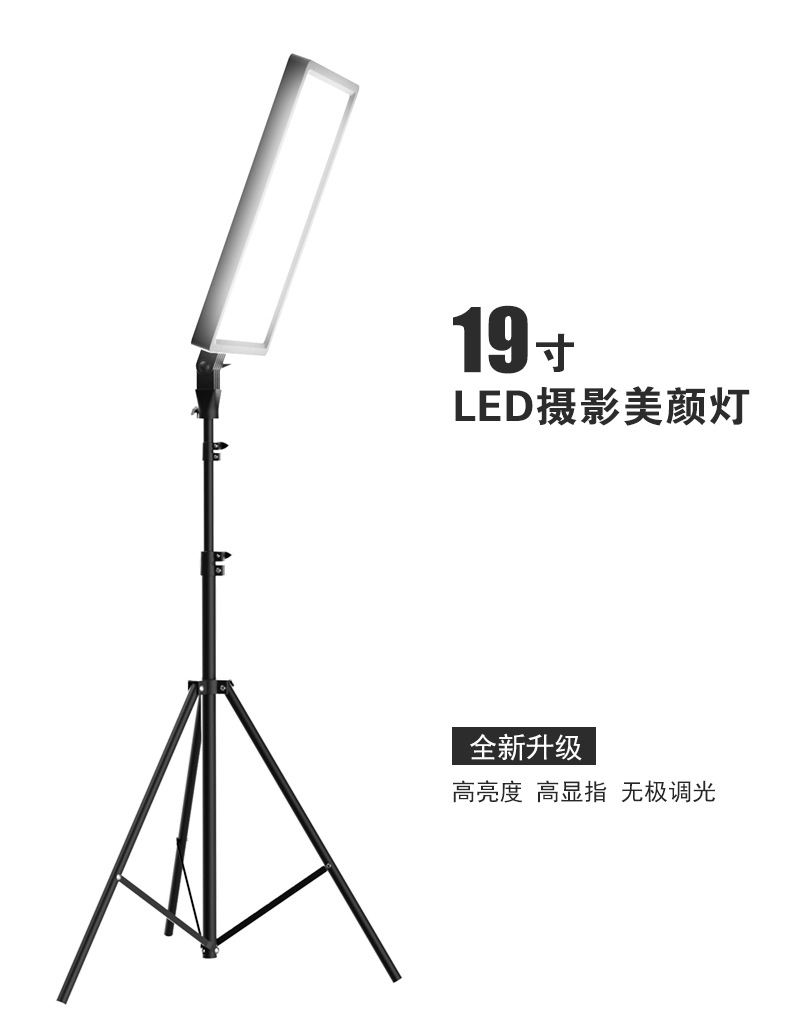 19-inch LED photography, beauty and fill light, home, outdoor, camping, live streaming, gaming, karaoke, floor-standing tripod pic 1