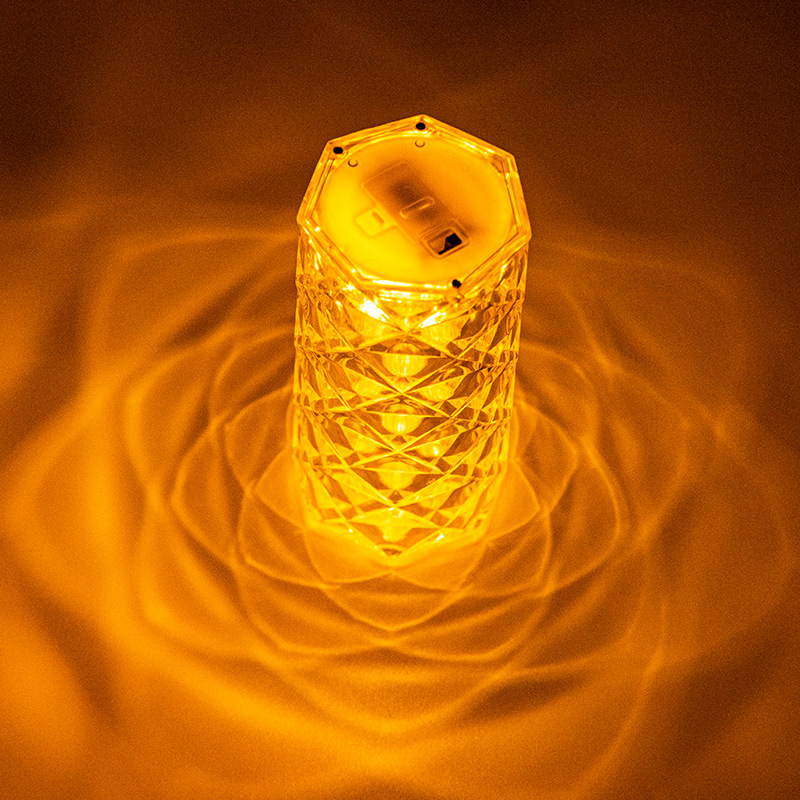 Crystal diamond rose lamp table lamp, bedroom Internet celebrity atmosphere, bedside romantic petal, bar and dining room decoration, night light pic 4