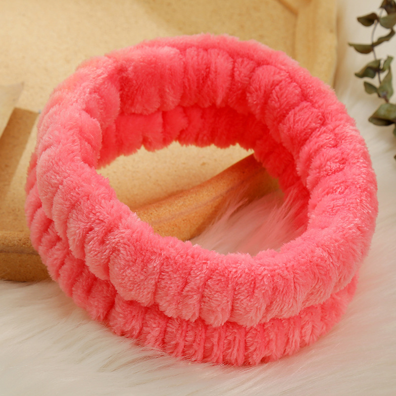 Factory direct supply of solid-color simple hair bands, face wash hair ties, self-adhesive DIY accessories, plush hair bands, semi-finished headwear pic 25